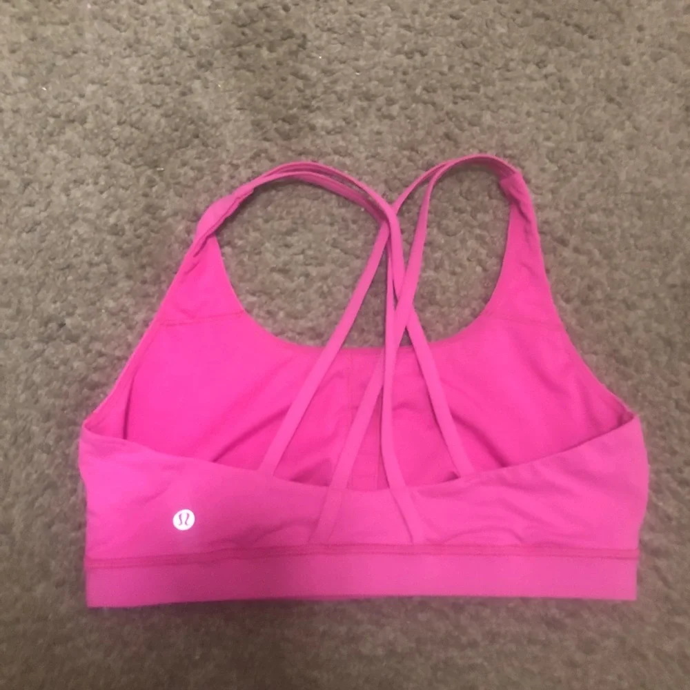lululemon athletica Hot Pink Strappy Low-Impact Sports Bra Size 12 Great cond